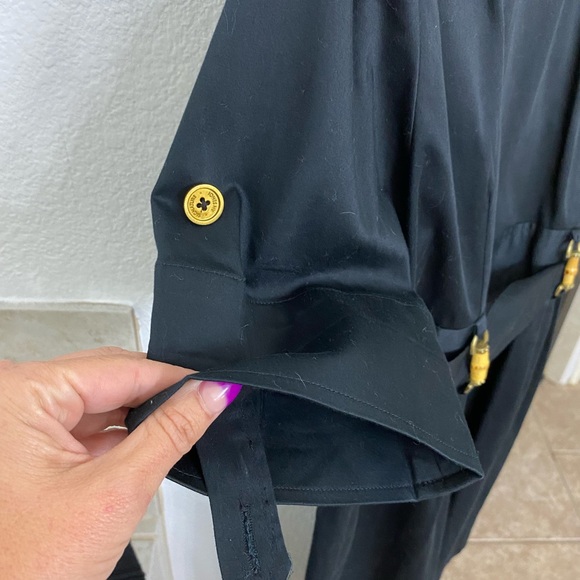 Jones New York petite button up sheath dress w tie waist bamboo buckle k… - Picture 7 of 8